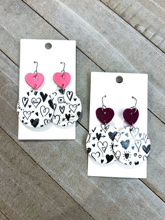 Valentine’s Day Circle Heart Earrings
